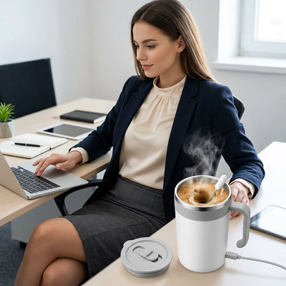Rechargeable Self-Stirring Mug for Effortless Mixing