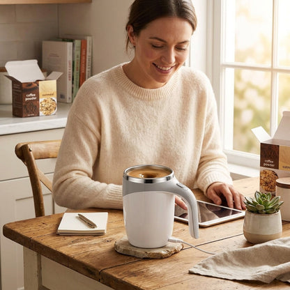 Rechargeable Self-Stirring Mug for Effortless Mixing
