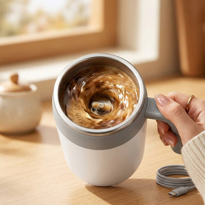 Rechargeable Self-Stirring Mug for Effortless Mixing